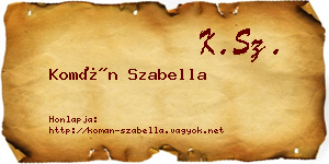Komán Szabella névjegykártya